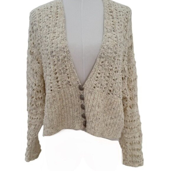 Anthropologie Bestie Cardigan Sweater in Ivory Size Medium NWOT - Picture 8 of 16